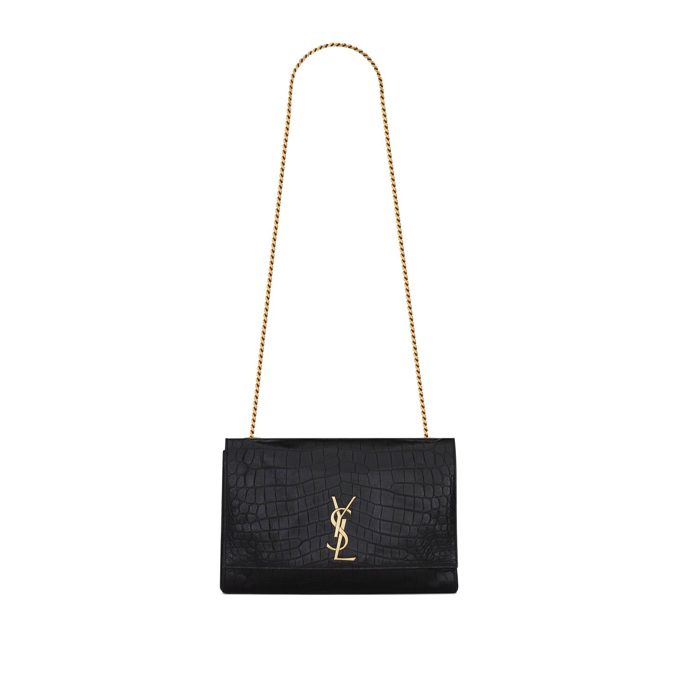 YSL REVERSIBLE KATE MEDIUM IN CROCODILE-EMBOSSED LEATHER 55380424O1W1062 (28.5*20*6cm)